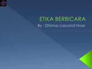 etika berbicara
