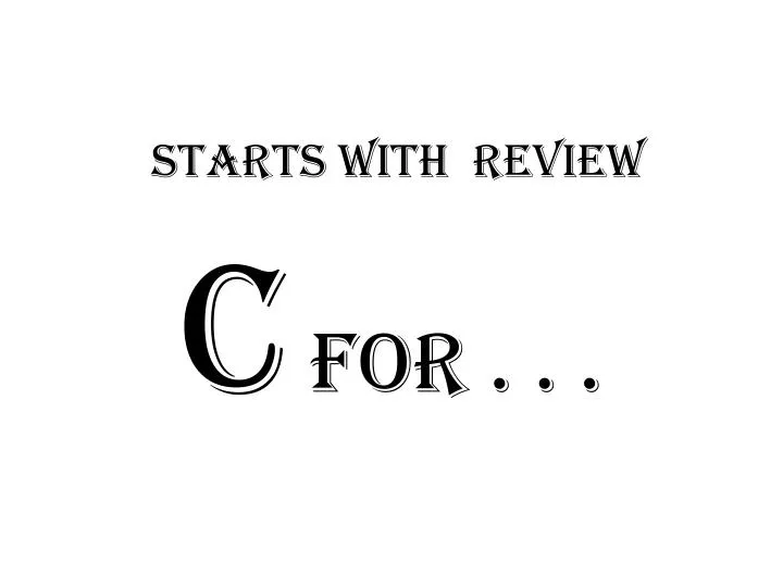 starts with review