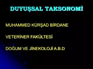 duyu sal taksonom