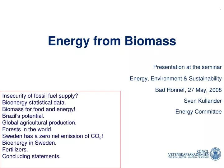 energy from biomass