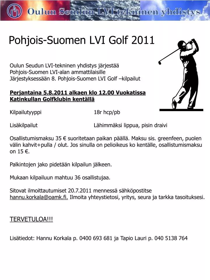 pohjois suomen lvi golf 2011