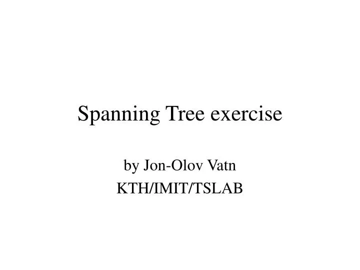 spanning tree exercise