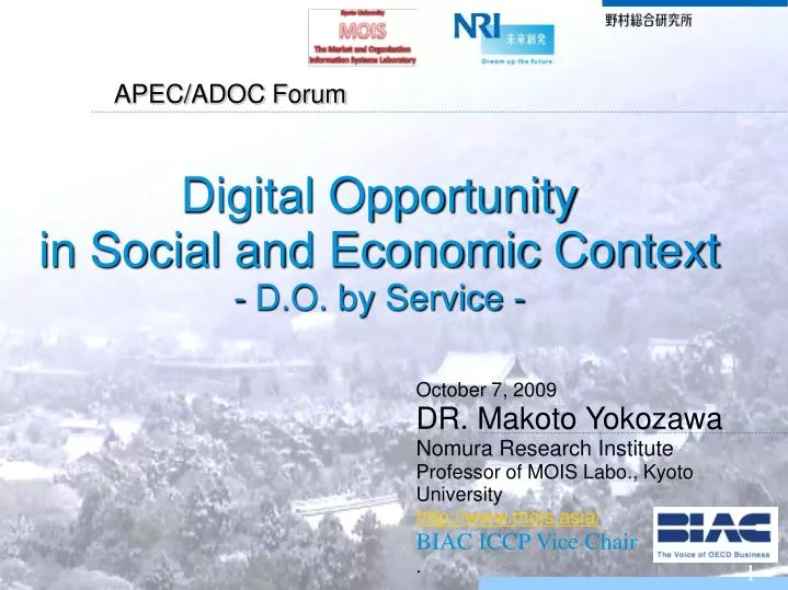 digital opportunity in social and economic context d o by service