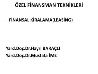 zel f nansman tekn kler