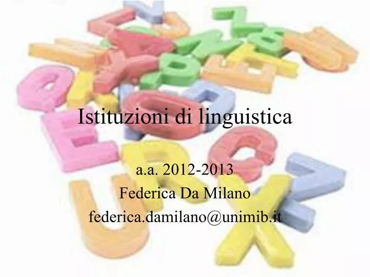 istituzioni di linguistica