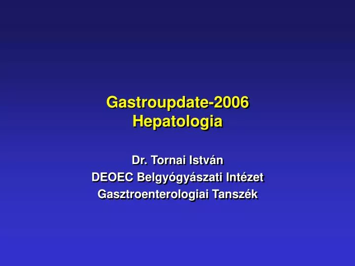 gastroupdate 2006 hepatologia