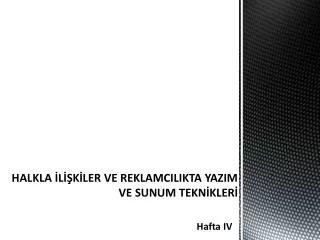halkla l k ler ve reklamcilikta yazim ve sunum tekn kler