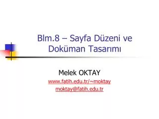 blm 8 sayfa d zeni ve dok man tasar m