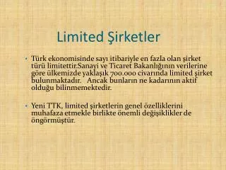 limited irketler