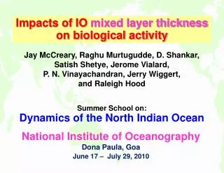 Impacts of Indian Ocean circulation on biological activity