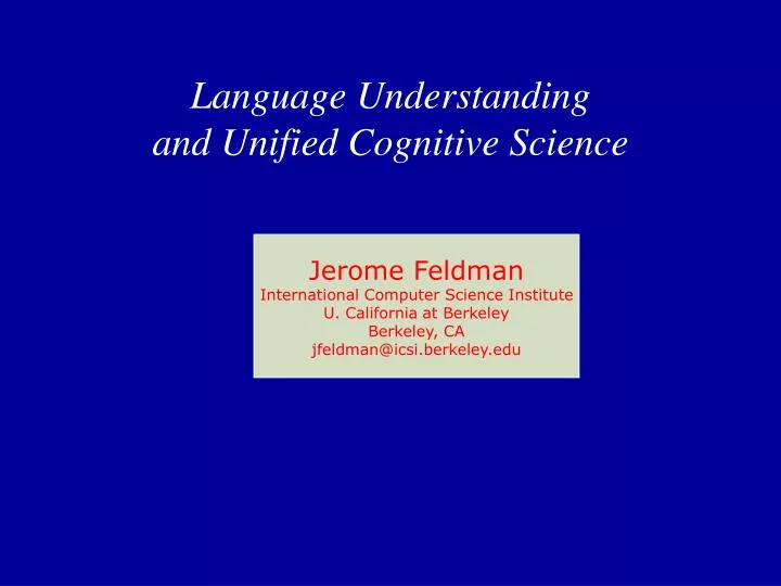 language understanding and unified cognitive science