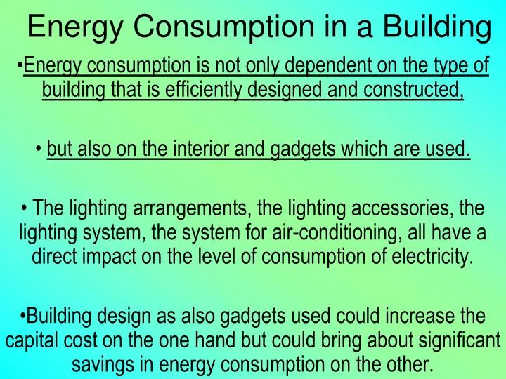 energy consumption in a building