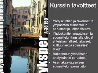 kurssin tavoitteet