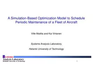 A Simulation-Based Optimization Model to Schedule Periodic Maintenance of a Fleet of Aircraft