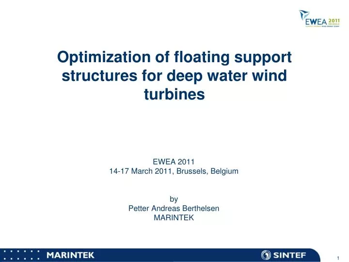 optimization of floating support structures for deep water wind turbines