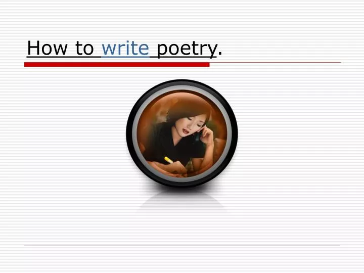 how to write poetry