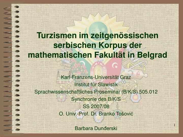 turzismen im zeitgen ssischen serbischen korpus der mathematischen fakult t in belgrad