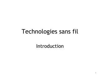 technologies sans fil