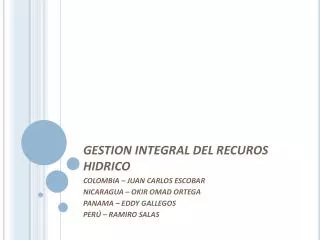 gestion integral del recuros hidrico