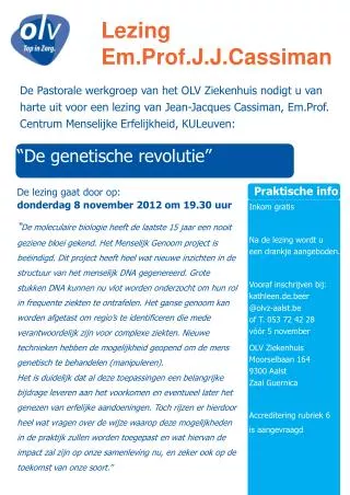 lezing em prof j j cassiman