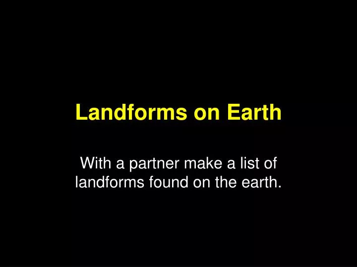 landforms on earth
