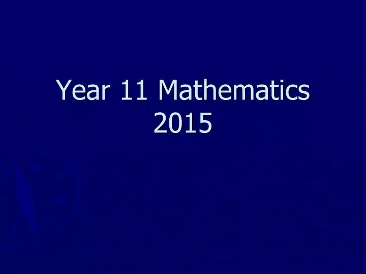 year 11 mathematics 2015