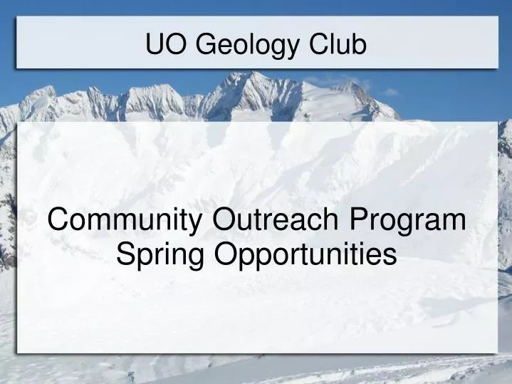 community outreach program spring opportunities