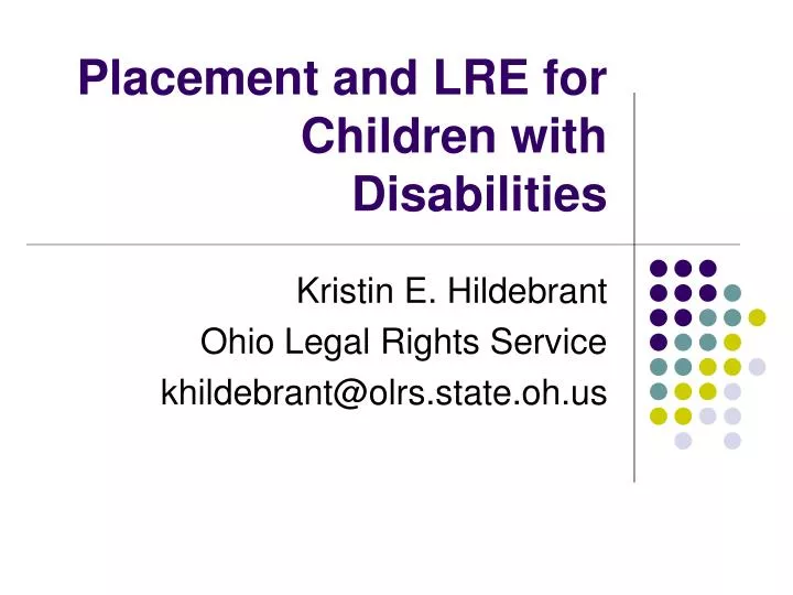 placement and lre for children with disabilities
