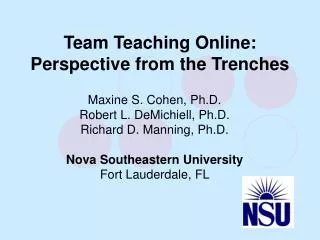 Team Teaching Online: Perspective from the Trenches