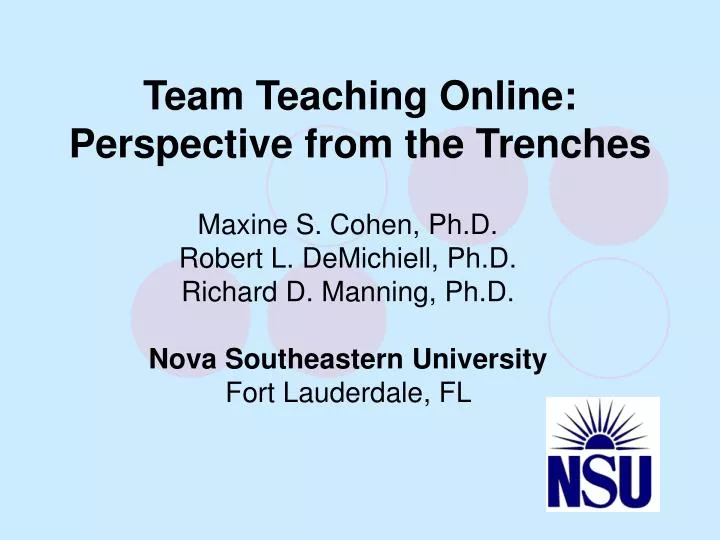 team teaching online perspective from the trenches