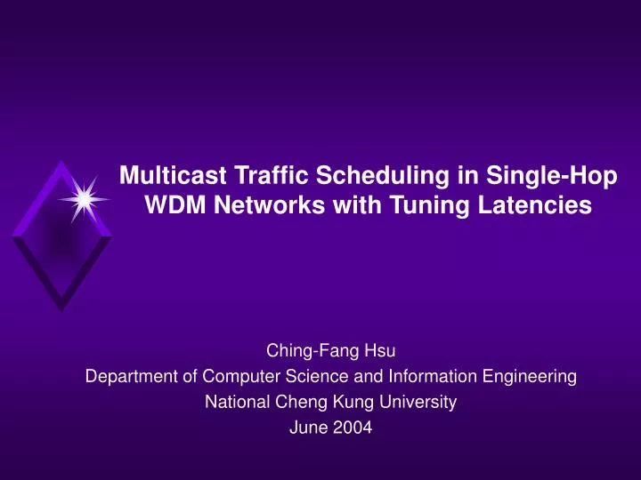 multicast traffic scheduling in single hop wdm networks with tuning latencies