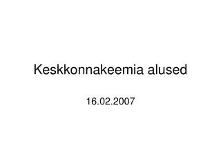 keskkonnakeemia alused