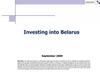 Investing into Belarus