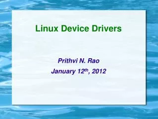 Linux Device Drivers