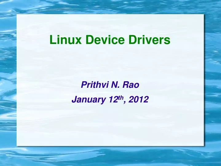 linux device drivers