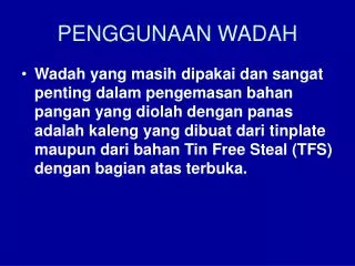 penggunaan wadah