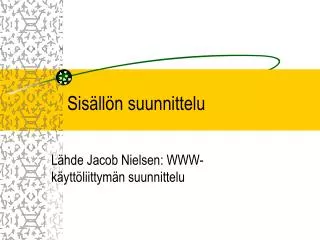 sis ll n suunnittelu