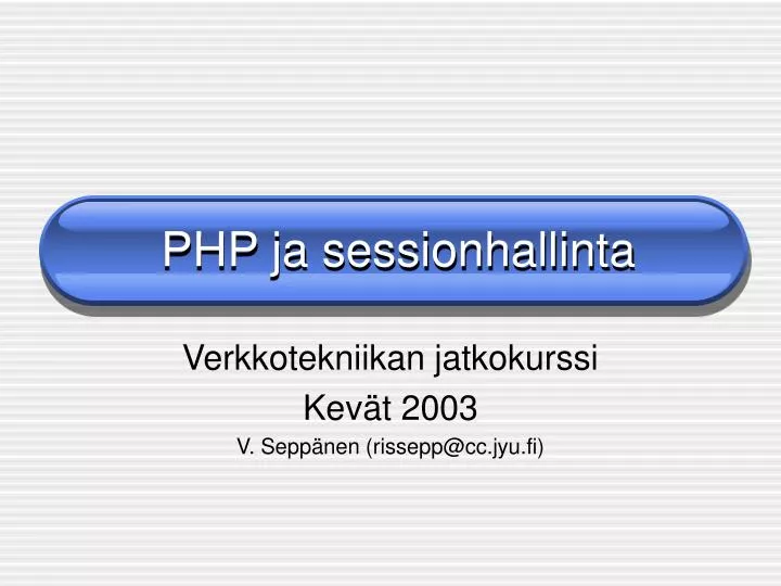 php ja sessionhallinta