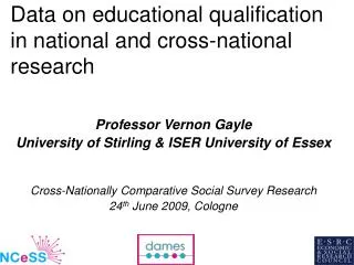 Data on educational qualification in national and cross-national research