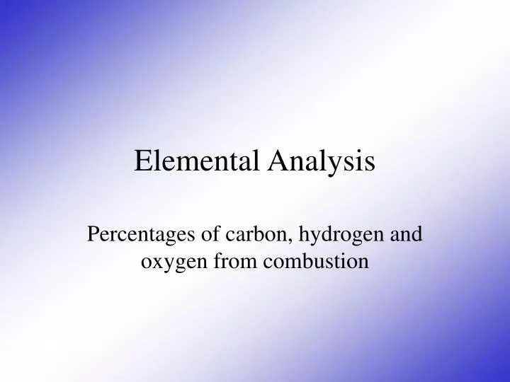 elemental analysis