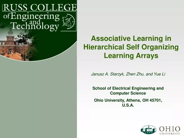 associative learning in hierarchical self organizing learning arrays