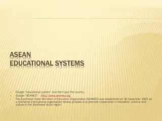 asean educational systems