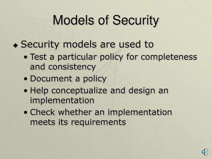 models of security