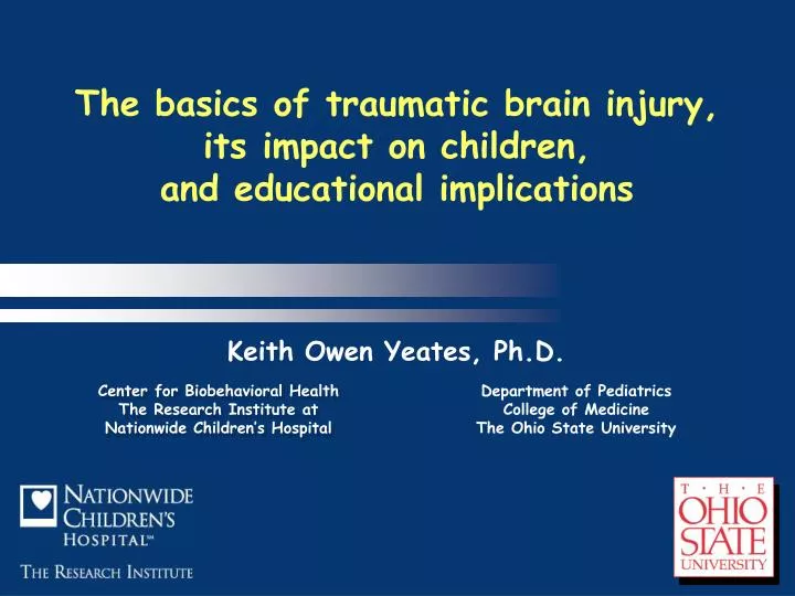 the basics of traumatic brain injury its impact on children and educational implications