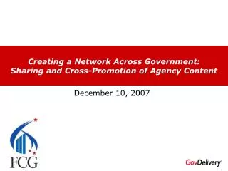 Creating a Network Across Government: Sharing and Cross-Promotion of Agency Content