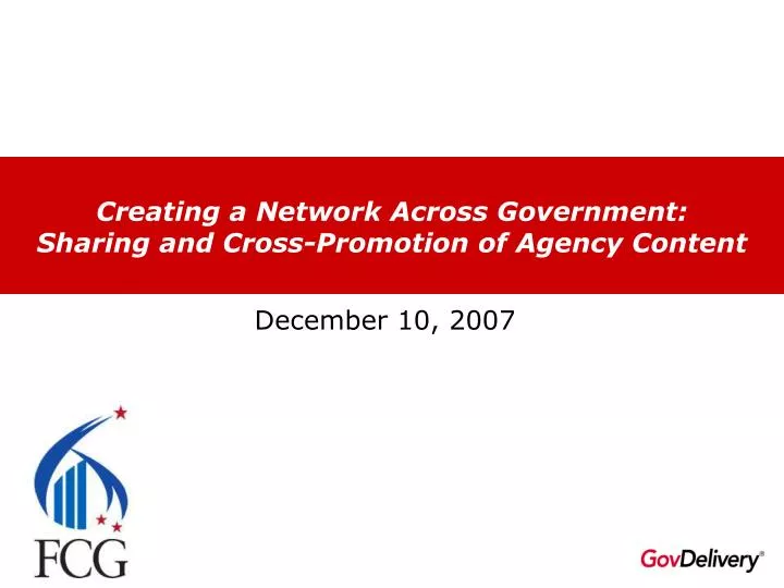 creating a network across government sharing and cross promotion of agency content