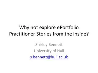 Why not explore ePortfolio Practitioner Stories from the inside?