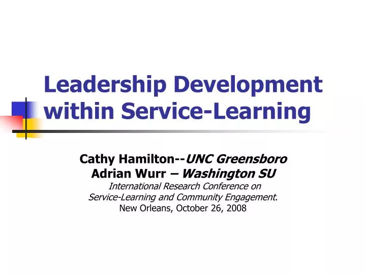 leadership development within service learning