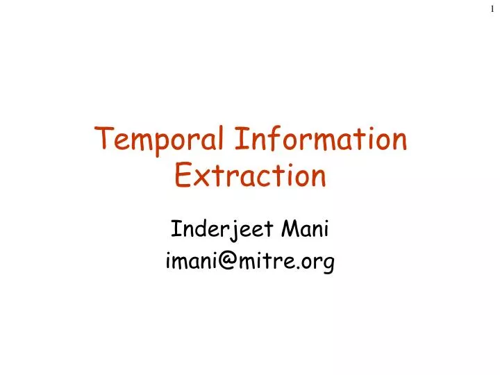 temporal information extraction