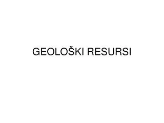 geolo ki resursi